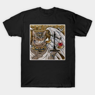 Egyptian Cat with Scale - White Outlined Version T-Shirt